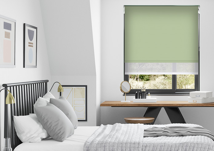 Rimini (Blackout), Mint & Illusion Pure - Double Roller Blind - Image 3
